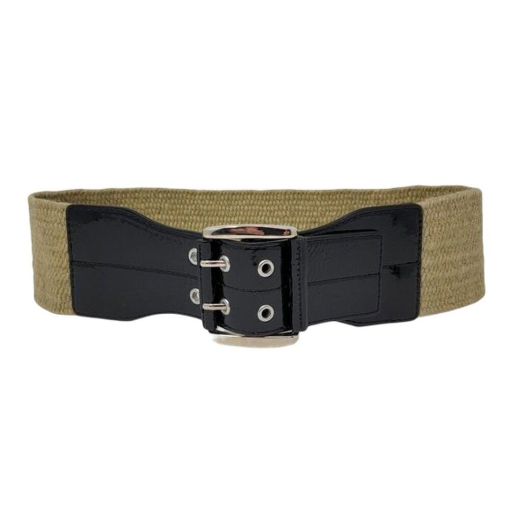 Express Woven Fiber Wide Waist Cinch Belt, M/L